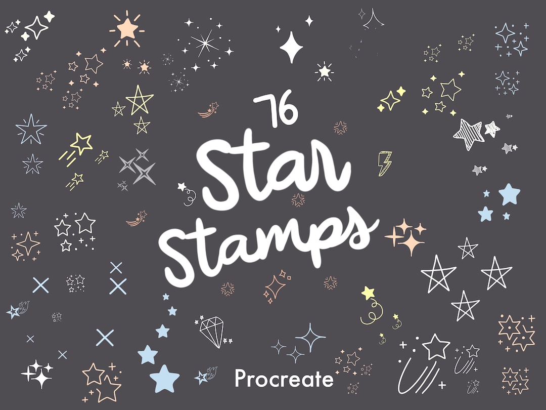 76 Star Procreate Brushes, Star Doodle Brushset, Star Procreate Stamps ...