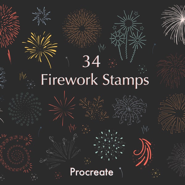 Firework Procreate Stamp Brushes | Sparkle Procreate Brushes | Procreate Celebration Brushes  | Procreate stamps | Digital download