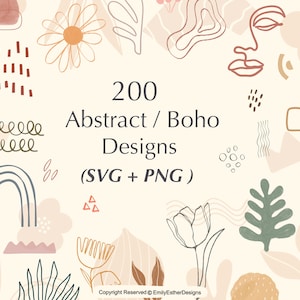 Svg abstracto, Svg boho, Svg de arte abstracto, Svg de moda, Paquete Svg, Svg minimalista, Svg de arte moderno, Archivos Svg para cricut