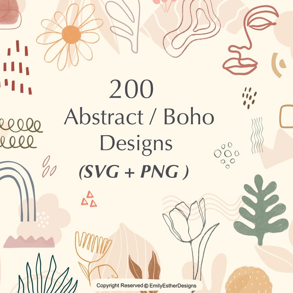 Abstract Svg | Boho Svg | Abstract Art Svg | Trendy svg | Svg Bundle | Abstract art svg | minimalist svg | modern art svg | svg files cricut