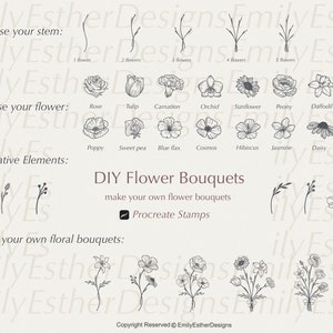 Procreate Flower Stamps: Bouquet Brush Set (Digital Download)
