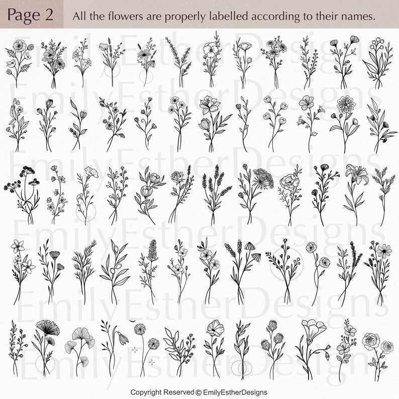 120 Blombukett SVG-paket: Bröllopsblommor (Kommersiellt bruk) bild 3