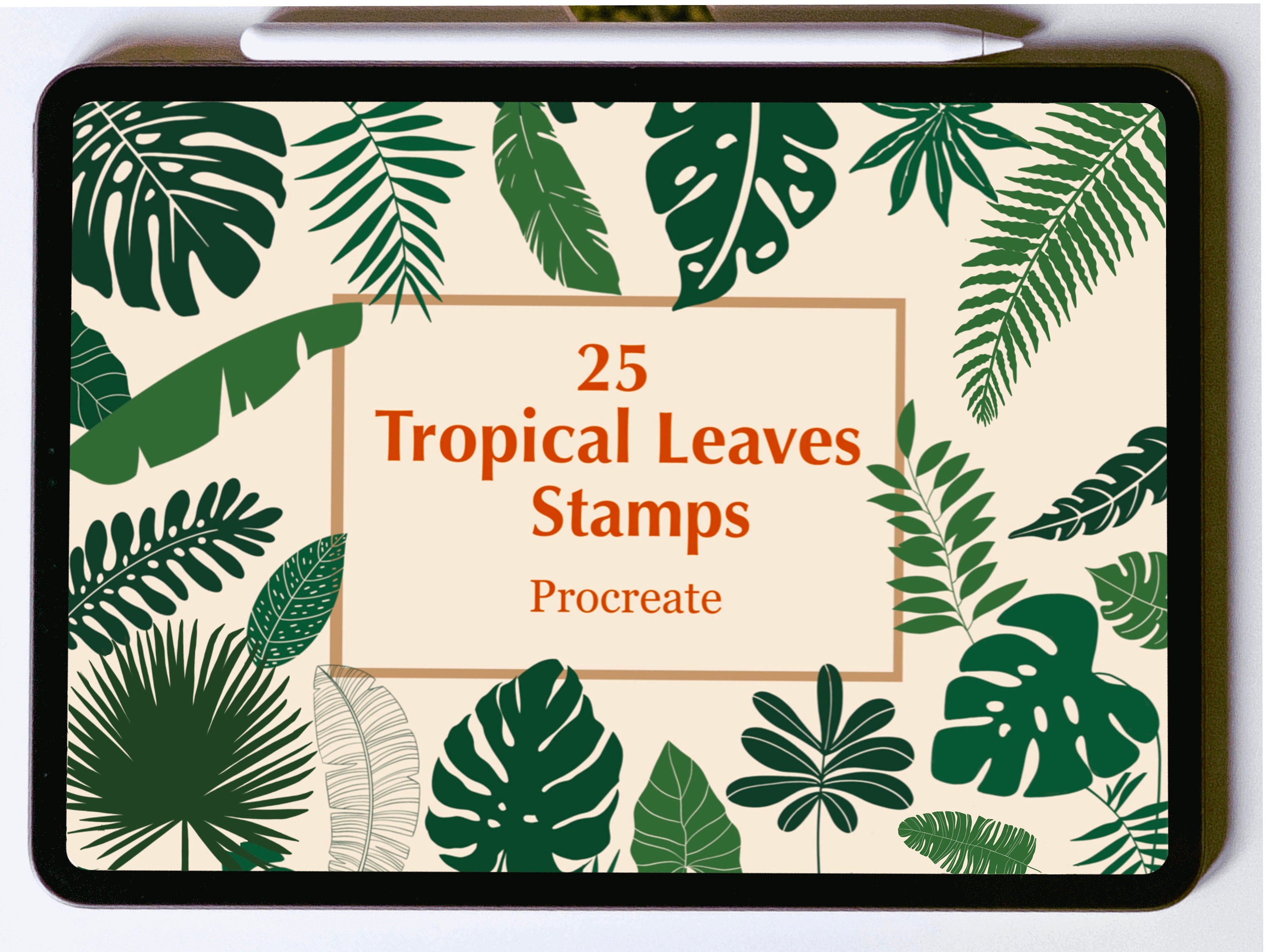 Tropical Leaves Procreate Stamps: Jungle Botanical Brush Set (digital ...