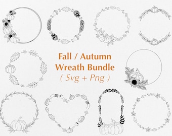 Fall Wreath SVG Bundle: Autumn Thanksgiving Designs (Commercial Use)