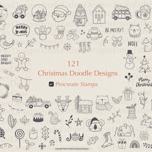 Procreate Christmas stamp set, Procreate brushes, festive digital stamps, Christmas stamp brushes, holiday Procreate tools, instant download
