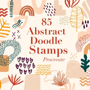 Abstract Doodle Procreate Stamps | Procreate Stamps | Procreate Brushes | Boho Procreate Stamps | Procreate Texture Stamps |Procreate Shapes