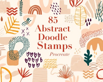 Abstract Doodle Procreate Stamps | Procreate Stamps | Procreate Brushes | Boho Procreate Stamps | Procreate Texture Stamps |Procreate Shapes