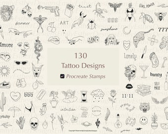 Procreate Tattoo Stamps | Procreate brushes | Procreate Stamps | Tattoo stamps | Tattoo Procreate | Tattoo Stencil | stamps for procreate