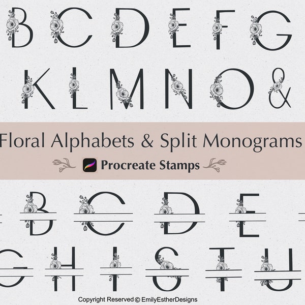 Procréer l’alphabet floral et les monogrammes divisés | Procréer des timbres floraux | Procréer des pinceaux | Procréer des timbres monogrammes | Pinceaux à usage commercial