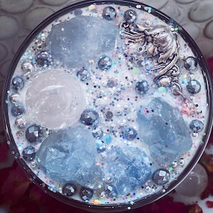 Divine Feminine Goddess ONLY ONE AVAILABLE/Manifestation Candle/Angel Aura Sphere & Celestine Crystals/Divine Energy/Spiritual Awareness