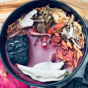 Palo Santo Smudge Candle/Sacred Smudge/Energy Clearing/Energy Cleansing Ritual/Tourmaline Manifestation Candle/Clearing/ Candle/Meditation