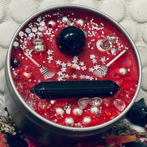 100% That Witch Spell Candle/Black Obsidian Protection/Witchy Things/Halloween/Witch Gift/Solar Plexus/Fall Decor/Wiccan/Spells/Alter Candle