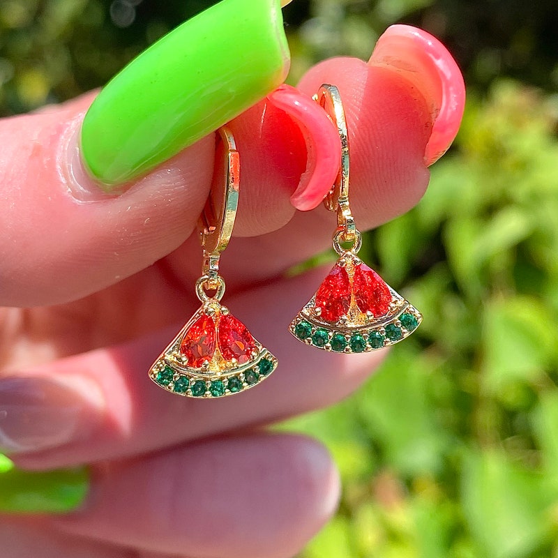 Watermelon Earrings Etsy