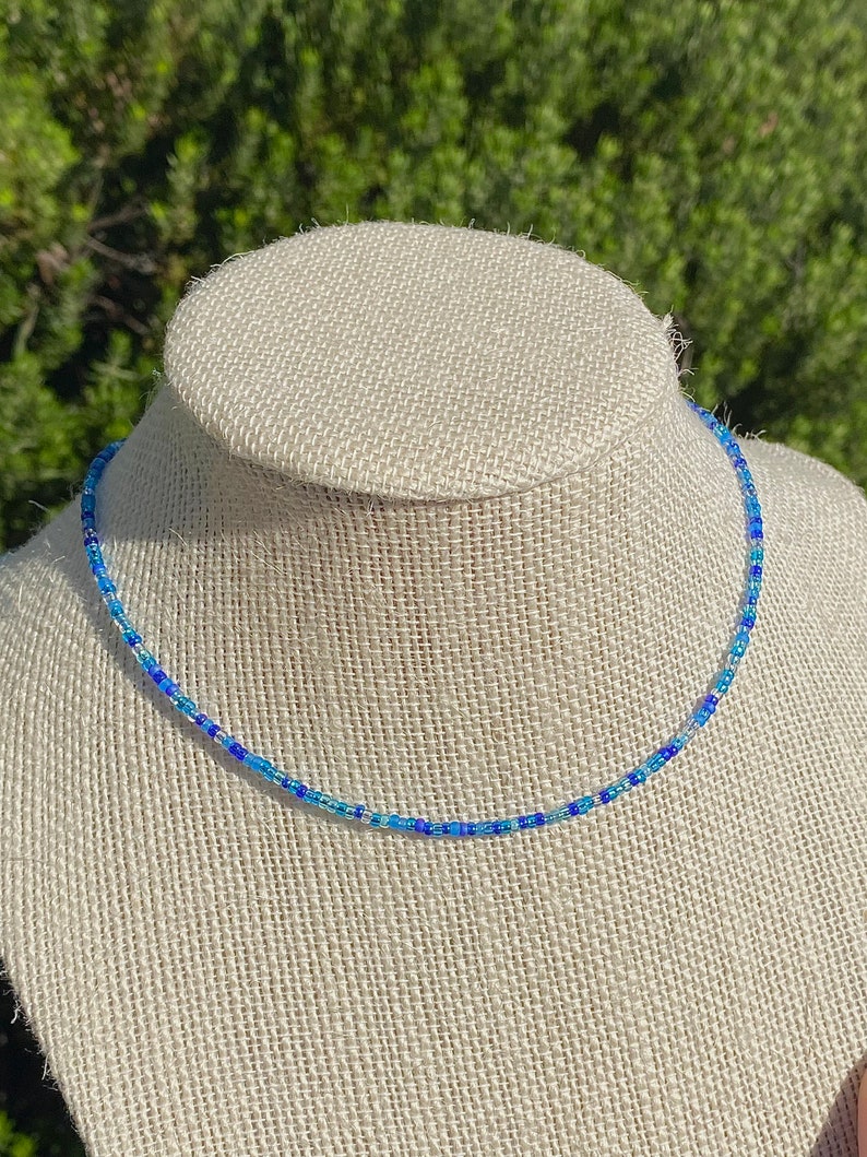 Blueberry Bliss Beaded Necklace Seed Bead Necklace Etsy