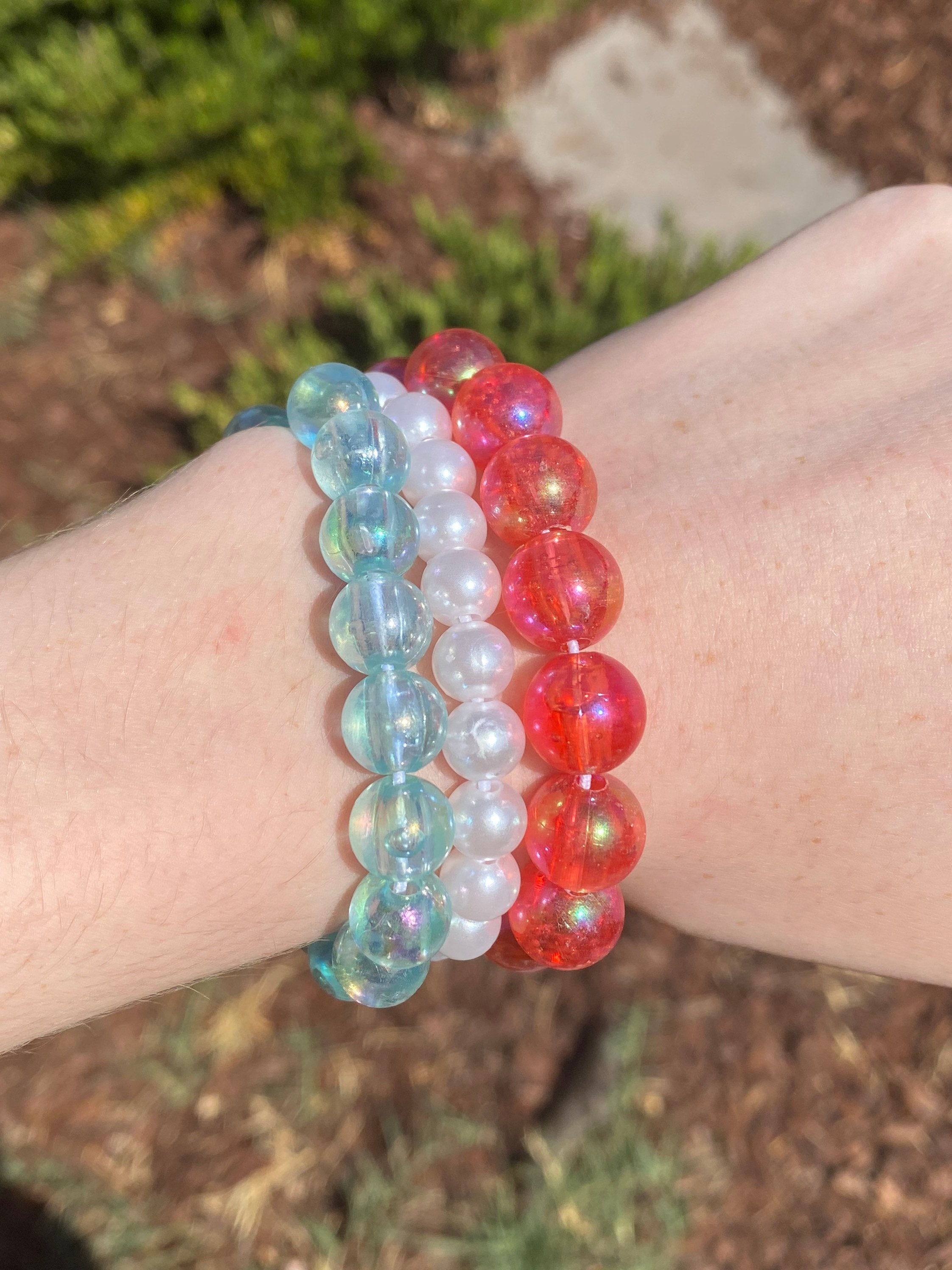 Cotton candy beaded bracelet pack Etsy