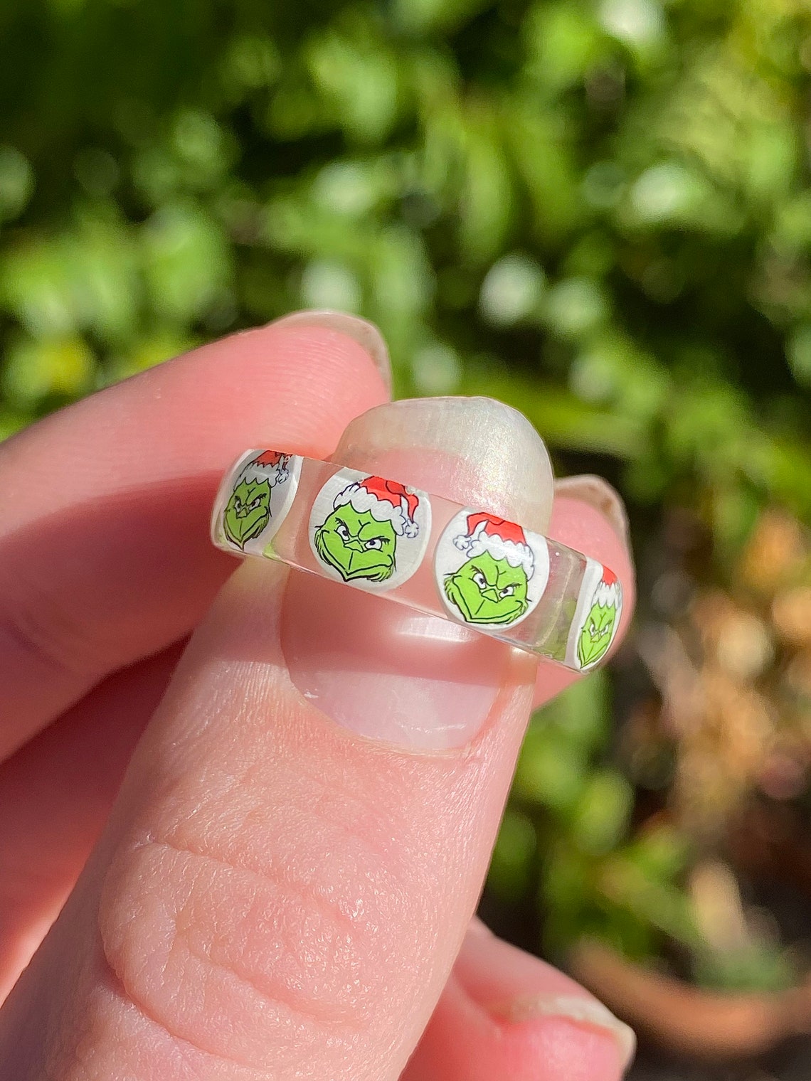 The Grinch Resin Ring Cute Rings Chunky Rings Resin Etsy