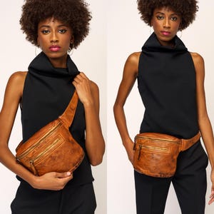 Sac bandoulière en cuir souple, sac banane en cuir souple, bandoulière en cuir souple vintage pour femme, 100 % artisanal fait main en Italie !