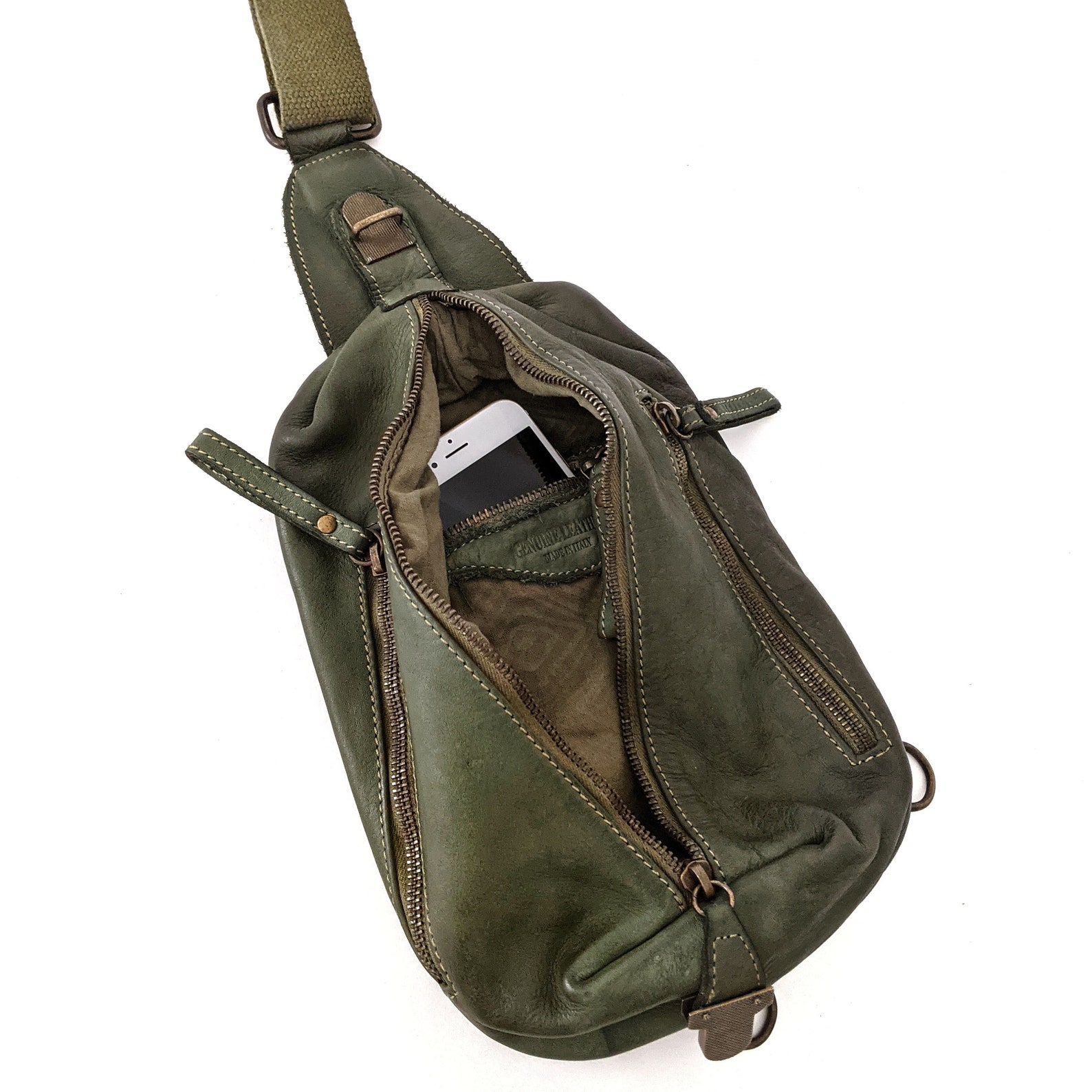 Italian Leather Sling Crossbody Bag Soft Leather boho sling Etsy