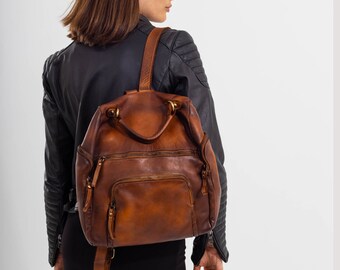 Soft Leather Backpack, Boho Soft Slouchy Leather Backpack, Backpack Purse, Backpack w/ Pockets, LIMITED EDITION Archives Bag Last Ones!