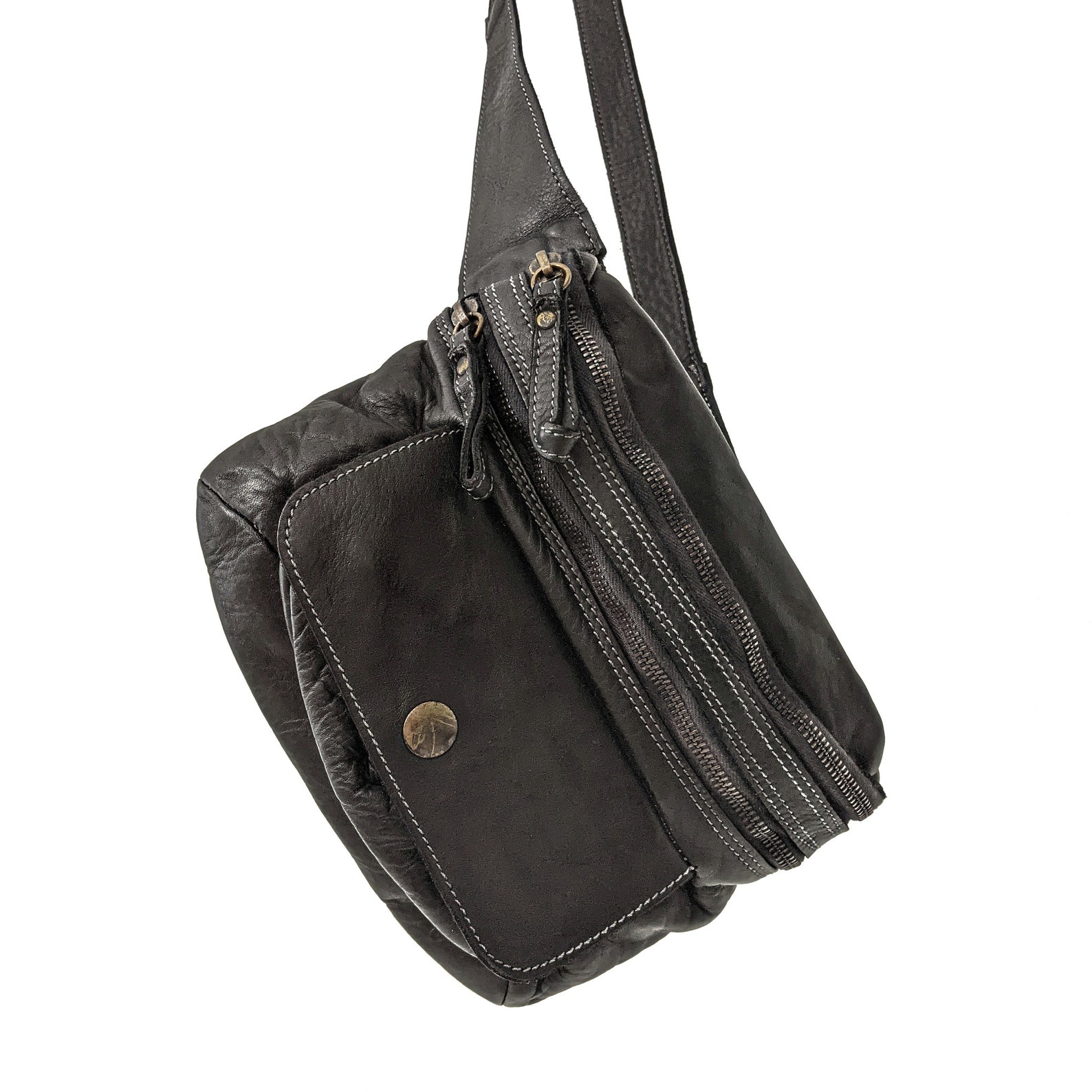 Distressed Italian Leather Sling Bag Leather Belt Bag Boho - Etsy