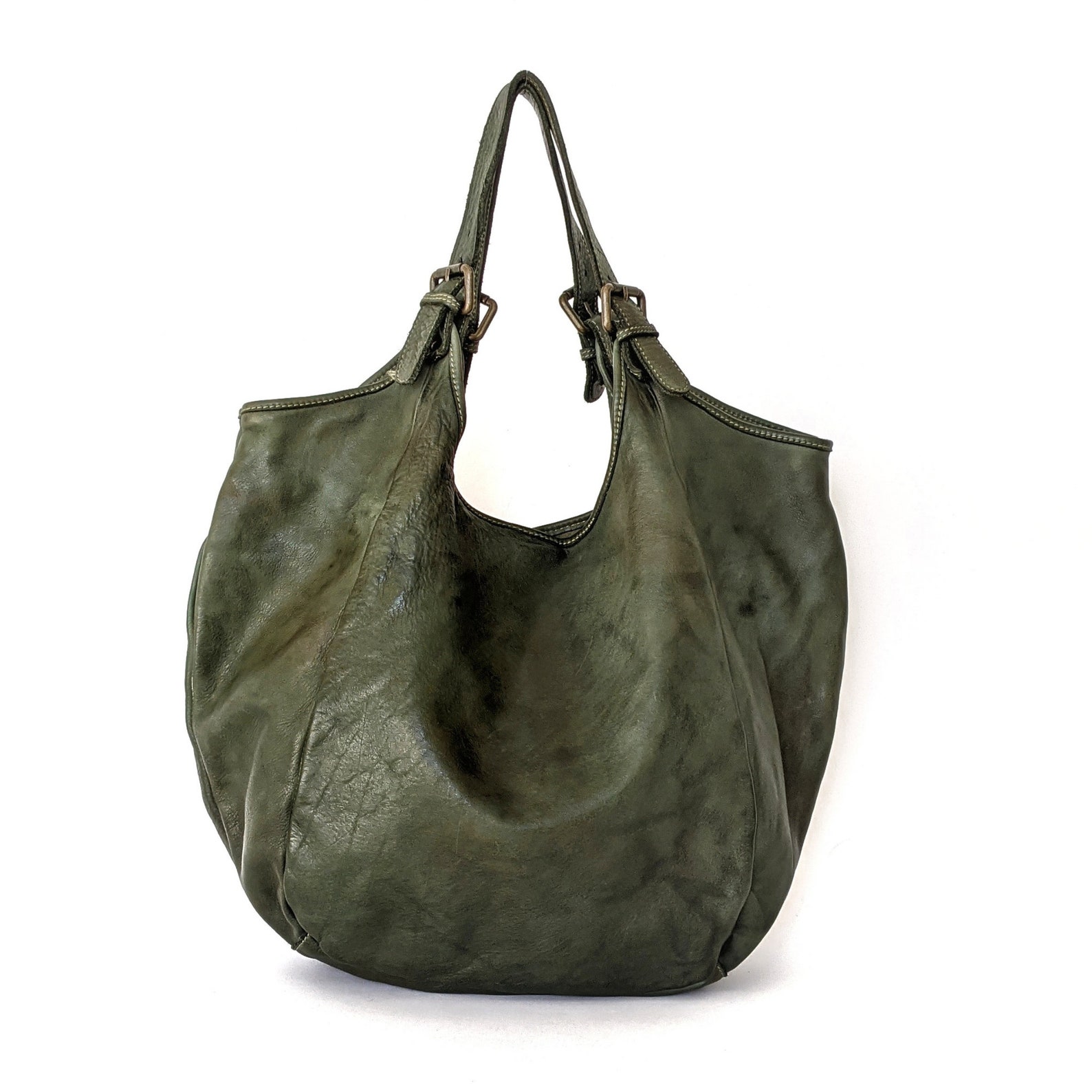 Oversized Italian Leather Hobo Bag Large Leather Shoulder Etsy