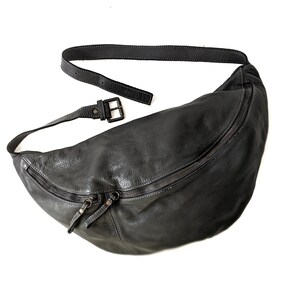 Buttery Soft and Slouchy Black Italian Leather Sling Bag - Etsy