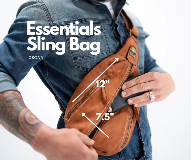 Leather Sling Bag Leather Crossbody Bag Soft Distressed Etsy