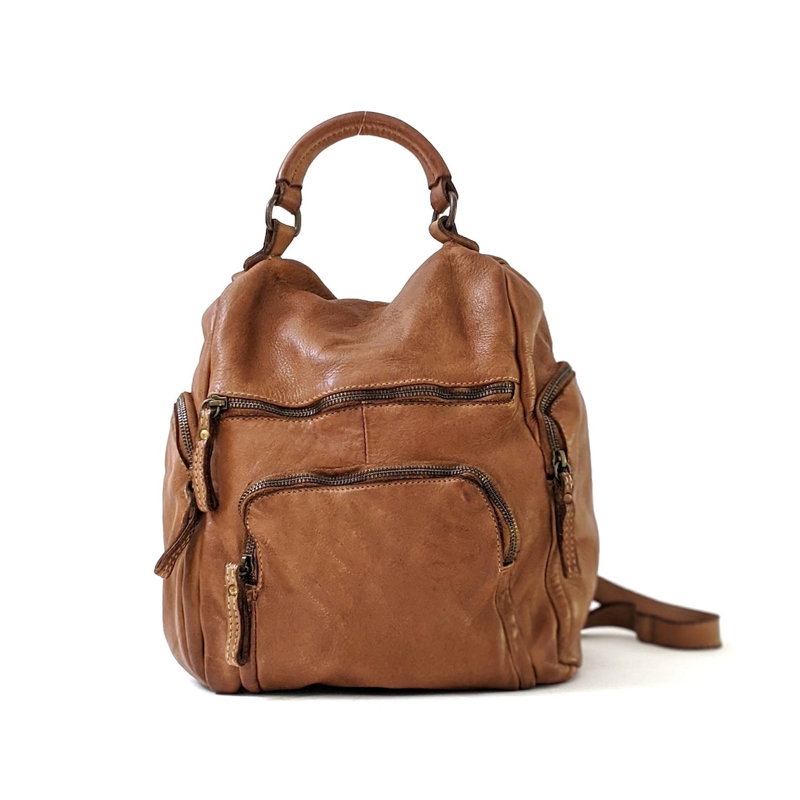 Soft Distressed Italian Leather Backpack Purse Soft and Etsy