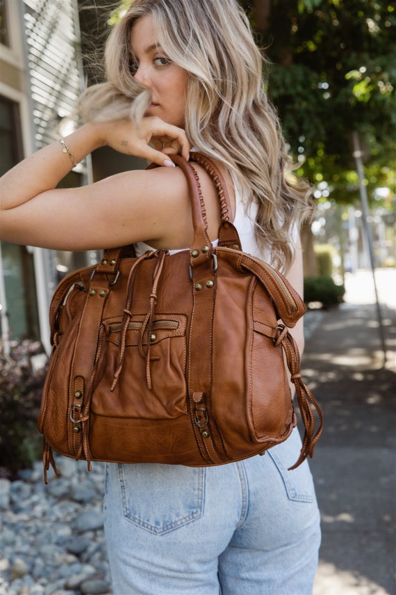 Buttery soft leather tote sale