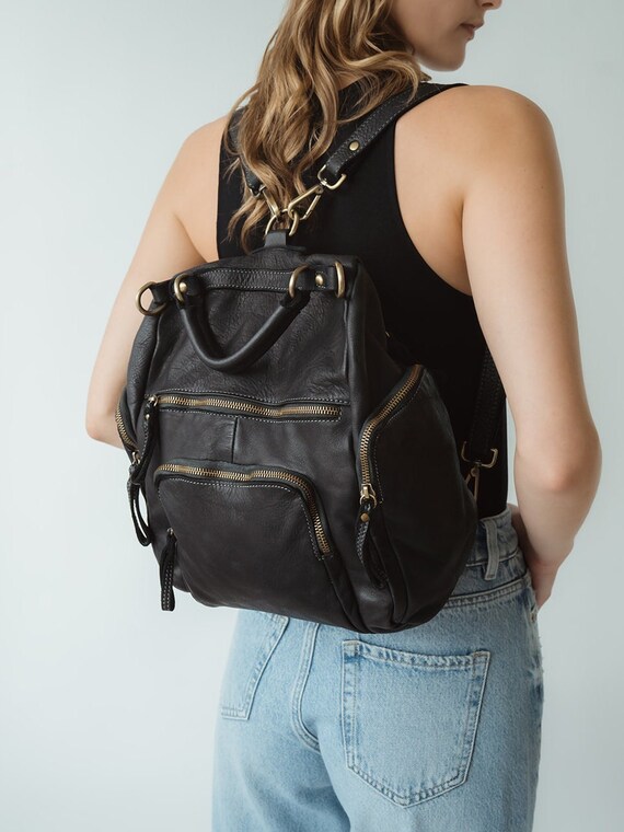 Hazel Backpack | Black and Gold | Lost Woods