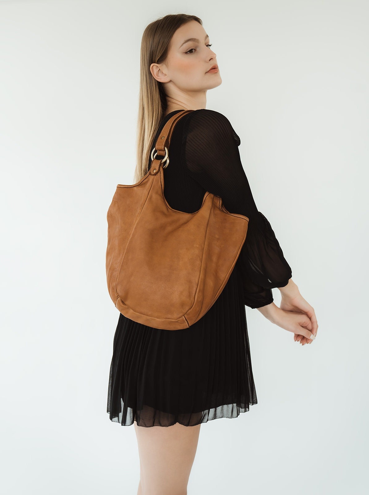 Iminglobal Bona Italy Leather Shoulder Hobo Bag