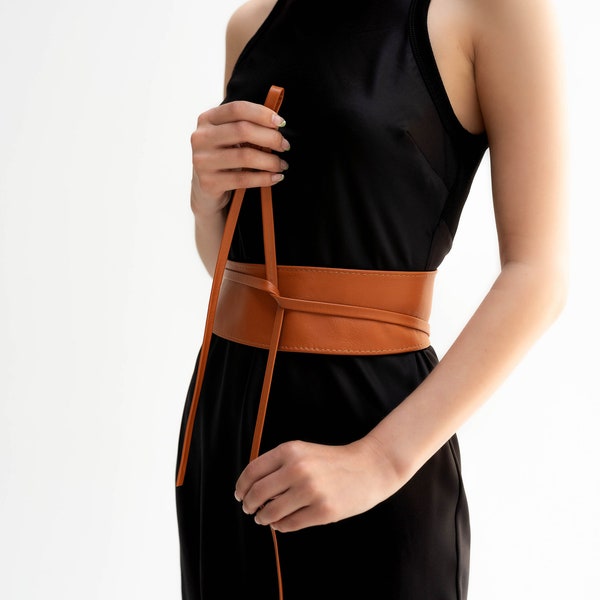 Leather Tie Belt Etsy