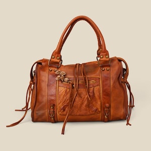 Soft Distressed Leather Hobo and Crossbody Bag, Soft Slouchy Crossbody Tote Handbag, Fringe Leather Hobo Artisan Made in Italy! One Batch!!