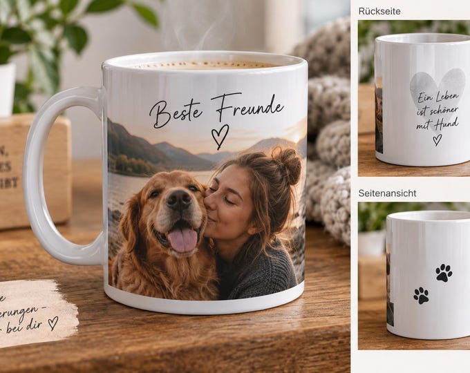 Featured listing image: Personalized photo mug with dog