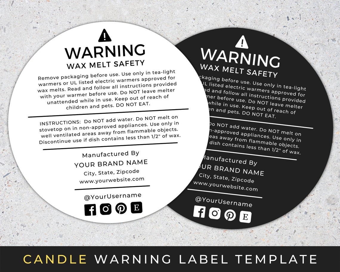 Wax Melt Warning Label Template Warning Labels for Wax Melts Etsy Wax Melt Warning Label Template Warning Labels for Wax Melts Etsy