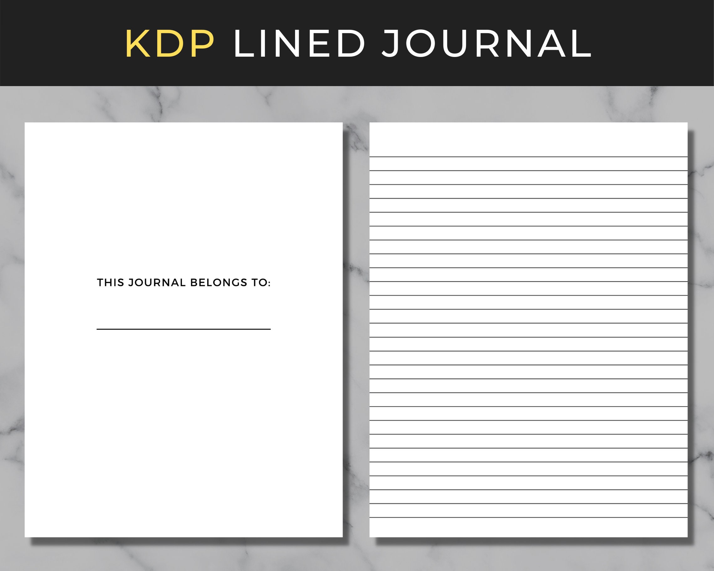 Amazon Kdp Interior Template Kdp Lined Journal Low Content | Etsy