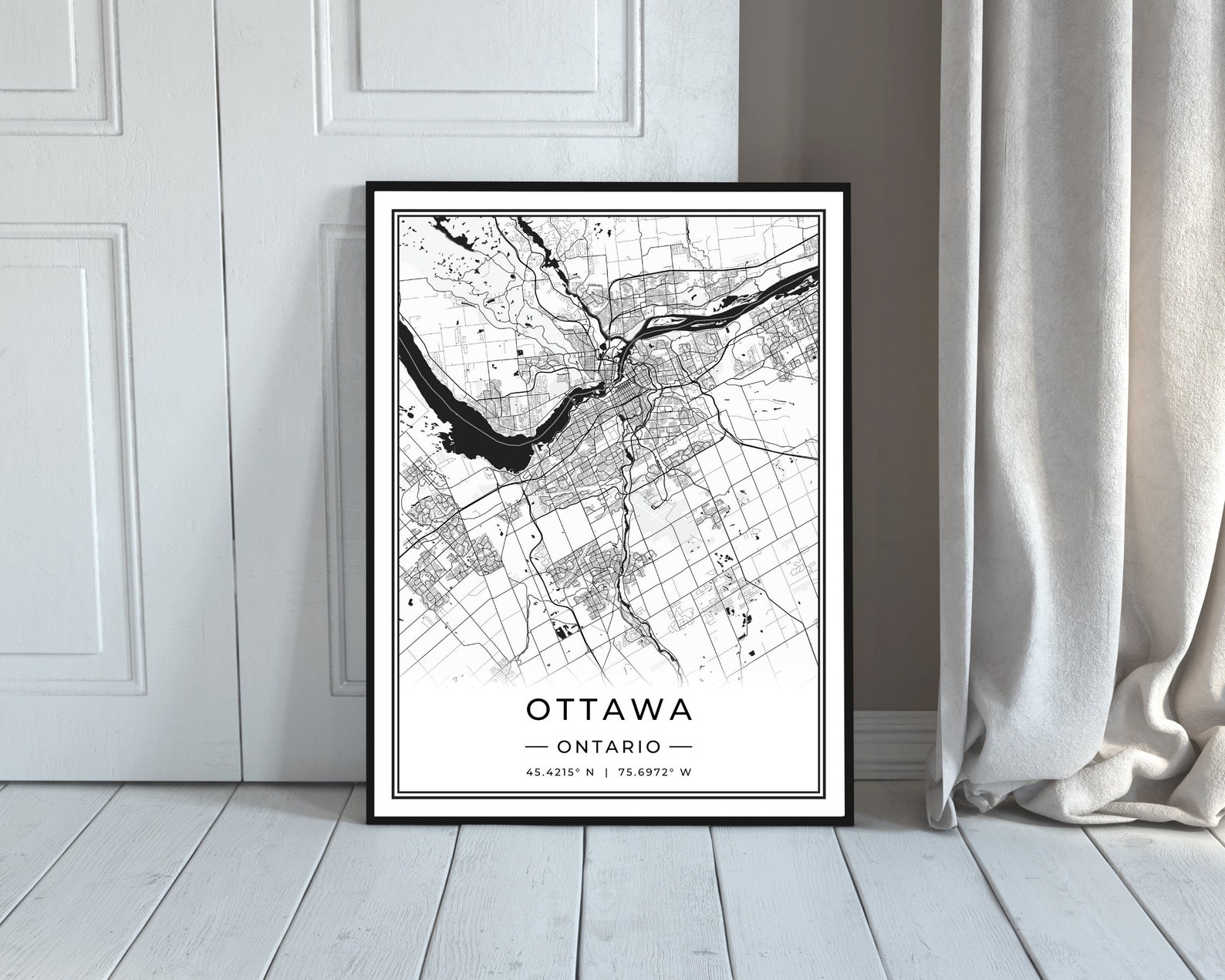 Ottawa City Map Print Ottawa Map Poster Minimalist Ottawa Etsy UK