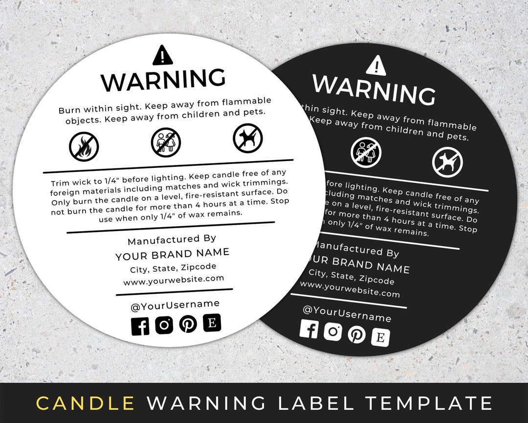 White Gloss 40mm Candle warning labels 24 per sheet $4.00 – Simply Create  Effect
