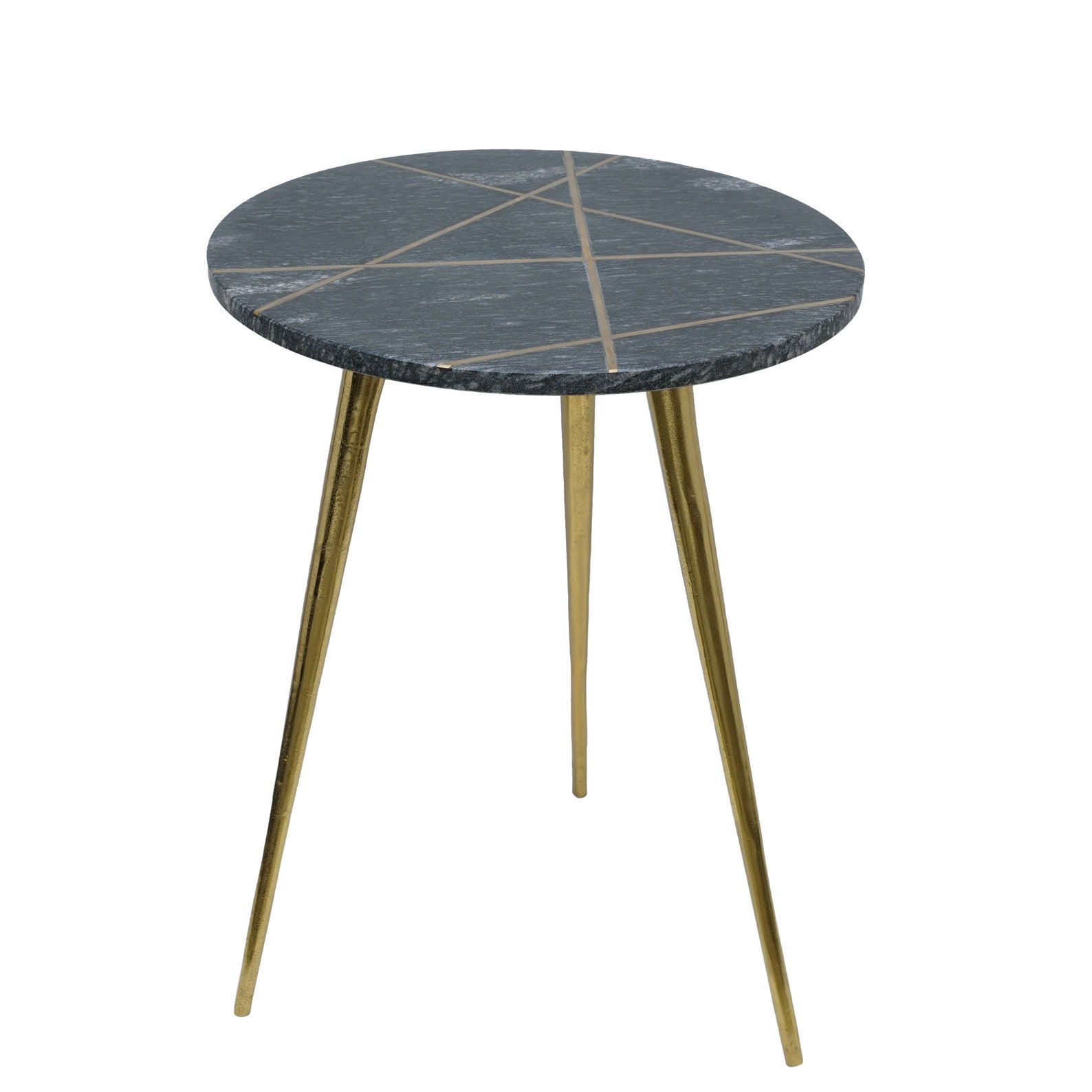 Round Black Marble Brass Inlay Coffee Table for Living Etsy