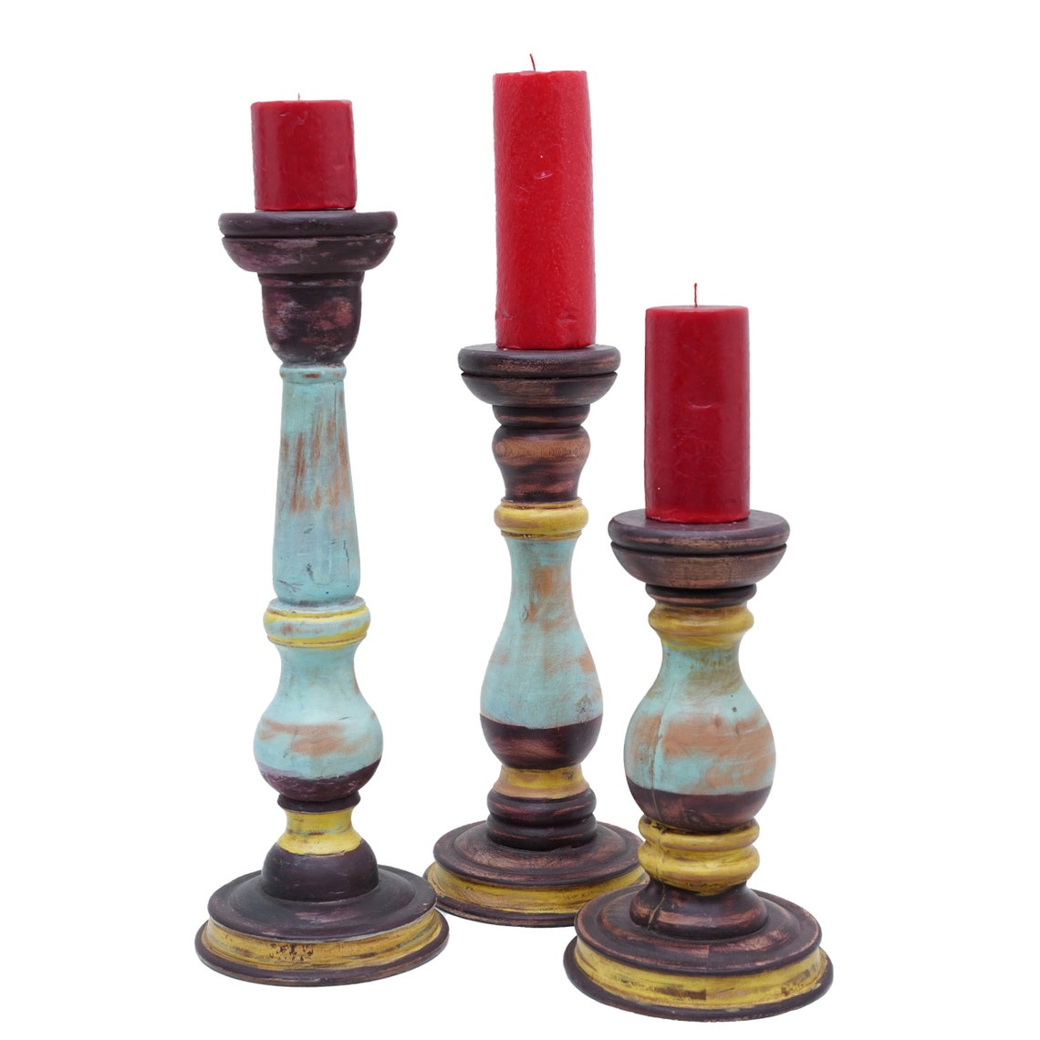 Pillar Candle Holder Single Piece Rustic Wooden Centerpiece Etsy Canada