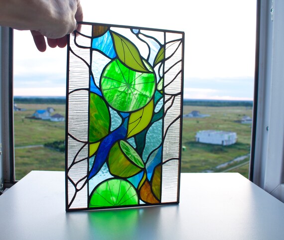 【希少】ヴィンテージ ART glass STENHYTAA W.W. Stained Glass Window - W-430 Art Nouveau - Etsy