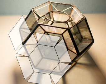Geometric Hexagon Lamp Stained Glass Pattern: DIY Nightlight (PSD)