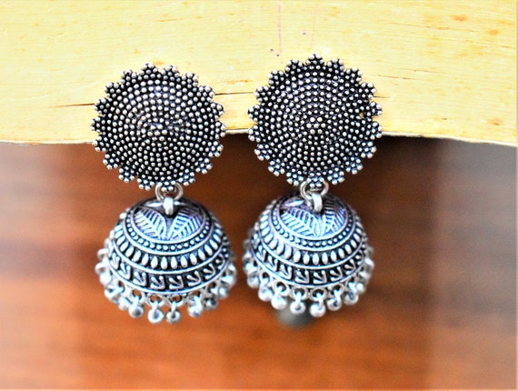 Bollywood Jewelry Oxidized Jhumka Handmade Earrings Jhumka