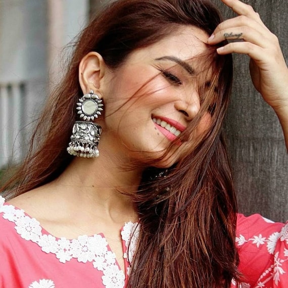 jhumka earrings |indian jewellery pakistani jewellery |earrings| oxidized  jewelry |afghan jewellery| jewellery oxidised jewellery indian