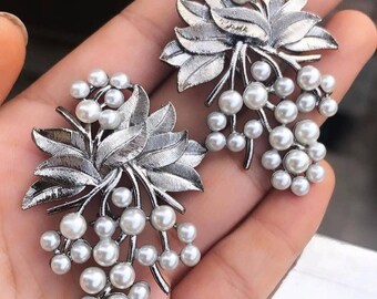 Plant Leaf Oxidized Earrings / Oxidized Jewelry / Indian Jewelry / Indian Earrings / oxidized Earrings / Black & silver Earrings / gifts