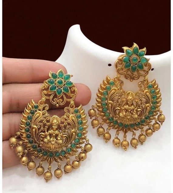 Gold Earrings Oxidized Jhumka India Jewelry Bollywood Jewelry Kundan Jewelry Set Handmade Earrings Pakistani Jewellery Earrings Gifts