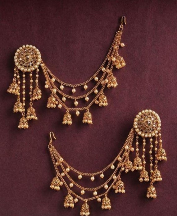 Bahubali earrings Indian Hair Jewellery Earrings Jhumka Jhumki | eBay