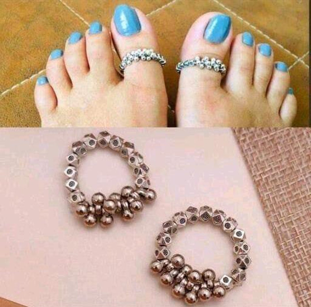 Indian Silver Ghungroo Big Toe Ring, Animal Body Jewelry, Women Party ...