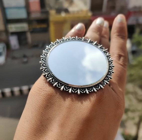 Buy Peora Indian Traditional Antique Boho Vintage Oxidised Silver Statement  Adjustable Ring-PF55R03 online