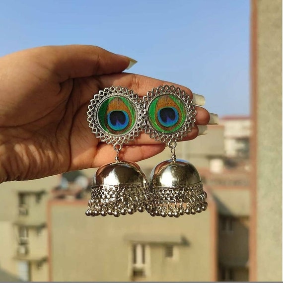 Indian Earrings Pakistani Silver Traditional Jhumka Bollywood Jhumki Earring🇺🇸  | eBay